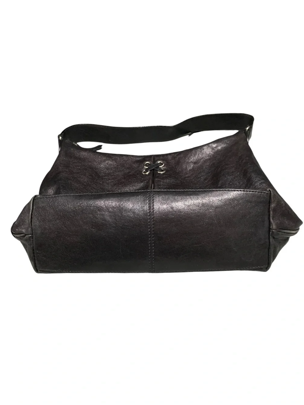 Cole Haan Avery Black Soft Leather Hobo Grommet II Purse